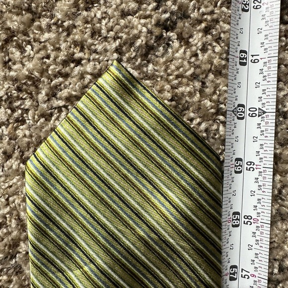 Brooks Brothers Men’s Repp Neck Tie Green Blue Striped Silk Woven Italy USA Made - Picture 7 of 8